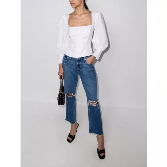 Reformation White Puff Sleeve Top - Picture 7 of 16